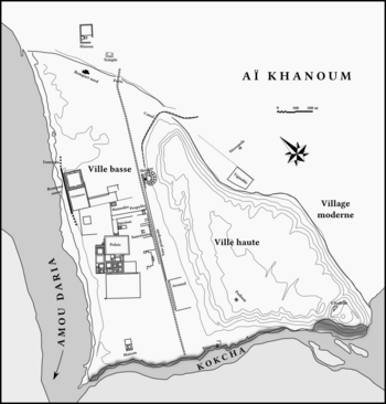 A plan of the layout of Ai-Khanoum.