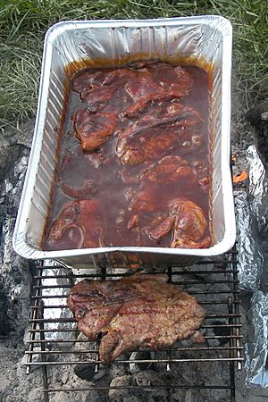 Pork steaks cooking-1
