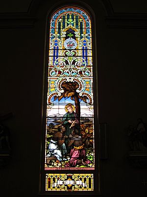 Saint Aloysius Church (Carthagena, Ohio), interior, stained glass, St. Peter Claver