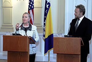 Secretary Clinton and Bosnian Presidency Chairman Izetbegovic Address Reporters (8141605716)