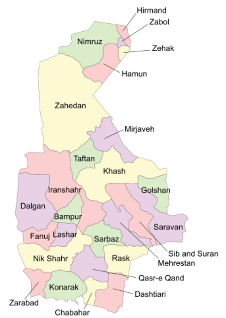 Counties of Sistan and Baluchestan Province