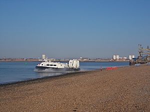 Solent Flyer hovercraft at Southsea, England