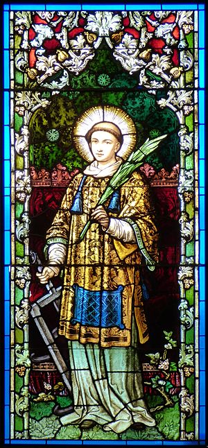 St. Stephen the Martyr (Omaha), chapel window 4, St Lawrence