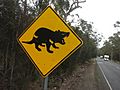 Tasmanian Devil roadsign