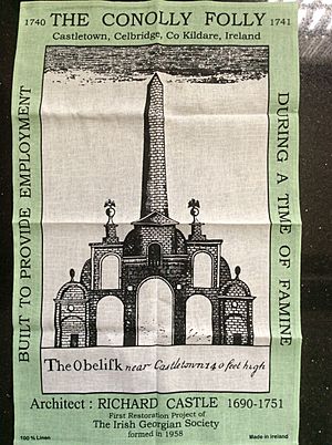 Tea towel of The Conolly Folly, Kildare