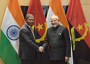 The Prime Minister, Shri Narendra Modi in a bilateral meeting with the President of Angola, Mr. Joao Lourenco, on the sidelines of the BRICS Summit, in Johannesburg, South Africa on July 26, 2018