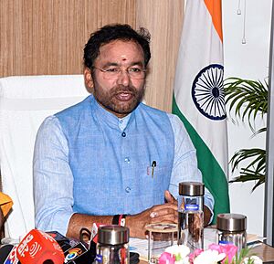 The Union Minister of Coal and Mines, Shri G. Kishan Reddy attends the release meeting of the guidelines for the rejuvenation of traditional water bodies in coal and lignite mining regions.jpg