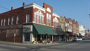 The downtown historic district in Boonville is listed on the National Register of Historic Places