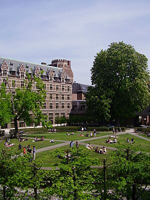 Universiteit Antwerpen Stadcampus from Preciosa reading room of the library