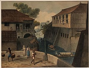 Unknown artist - Manila canal 19th C watercolour Philippines IMG 9389 Museum of Asian Civilisation