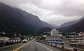 View of downtown Juneau, Alaska from the Juneau-Douglas Bridge