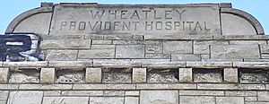 Wheatley-Provident Hospital etching east roof