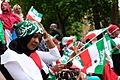 Women from Somaliland wearing the flag of Somaliland