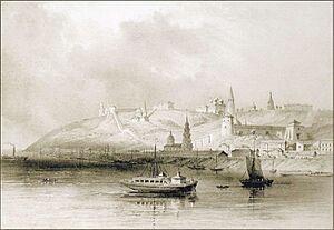 Вид Нижнего Новгорода Луи Пьер Бишебуа 1840-е годы