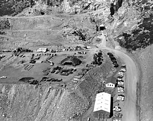 1963 Cheyenne Mt, aerial view of const area