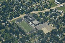 Aerial View of Falls City High School, Falls City, Nebraska 9-2-2013