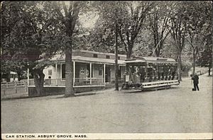 Asbury Grove trolley station postcard