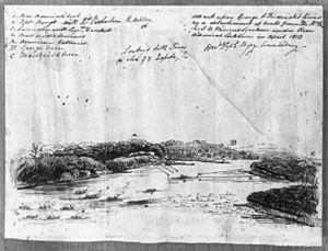 Attack upon George & Federick's towns by a detachment of boats from The R. Hon. Sir T. B. Warrens squadron under Rear Admiral Cockburn in April 1813 LCCN2004662209