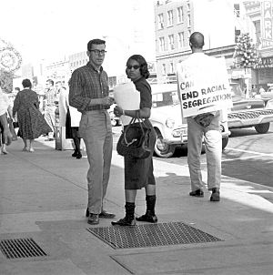 Bill King and Patricia Stephens-Boycott and picketing of downtown stores Tallahassee, Florida