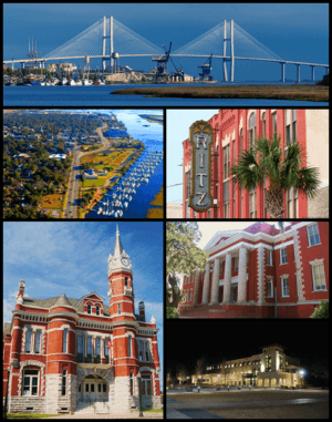 Port of Brunswick and the Sidney Lanier Bridge, Old Town National Historic District, Ritz Theatre, Old Brunswick City Hall, Glynn Academy, College of Coastal Georgia