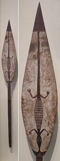 Canoe paddle, Papua New Guinea, Buka Island, North Solomons Province, wood and pigment, Honolulu Academy of Arts