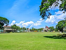 Central Philippine University Church view from Big Field