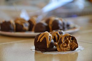Chocolate truffles with peanut butter 002