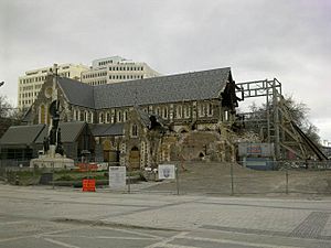 ChristChurch Cathedral September 2012 partial demolition