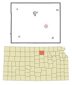 Location within Cloud County and Kansas