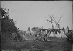 Comanche Buffalo hunters and their tepee lodges. August 1871. - NARA - 533056