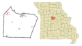 Cooper County Missouri Incorporated and Unincorporated areas Blackwater Highlighted
