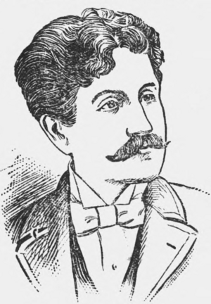 Drawing of J. Howard Moore - Waterbury Evening Democrat (July 22, 1895)