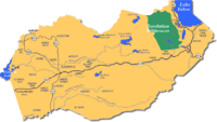 Kyburz along US-50 in a map of El Dorado County