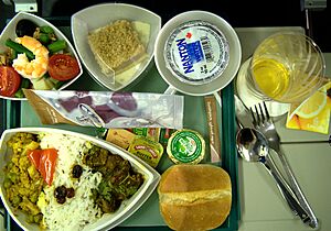 Emirates economy class dinner