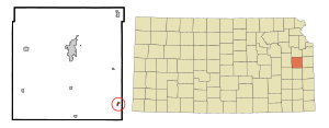 Location within Franklin County and Kansas