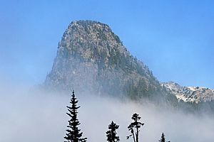 Guye Peak emerging through the fog