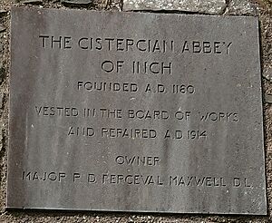 Inch Abbey Plaque