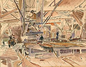 Inside a Lumber Mill SAAM-1964.1.158 1
