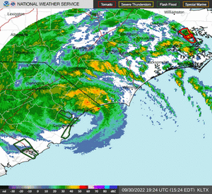 KLTX loop of Hurricane Ian's landfall in South Carolina