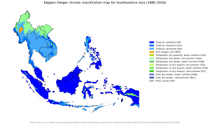 Koppen-Geiger Map Southeastern Asia present