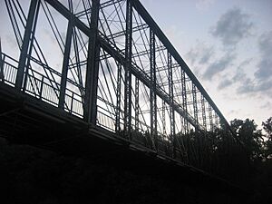 Laughery Creek Bridge silhouetted against sunset