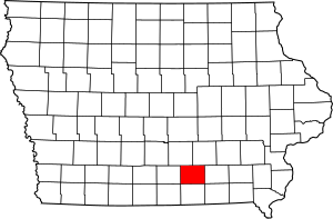 Map of Iowa highlighting Monroe County