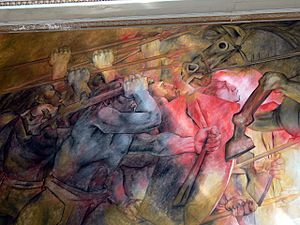 Merida - Fresken Pacheco 5 Maya gegen Conquistador