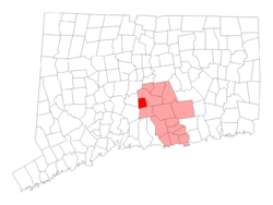 Map highlighting Middlefield's location within Middlesex County.