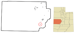 Location in Millard County and the state of Utah.