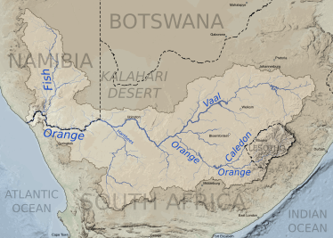 Orange River basin map