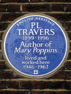 P.L. Travers 1899-1996 Author of Mary Poppins lived and worked here 1946-1962