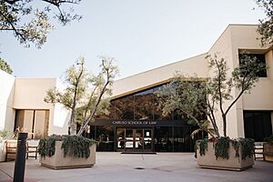 Pepperdine University Caruso School of Law front entrance by Cecily Breeding