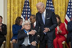 President Joe Biden presents the Medal of Freedom to Phil Donahue