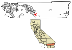 Location in Riverside County and the state of California